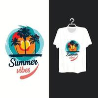 design de camiseta de vibes de verão. vetor