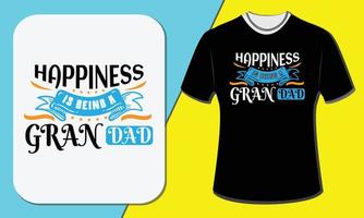 felicidade é ser avô, design de camiseta do dia dos avós vetor