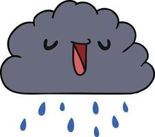 nuvem de chuva do tempo do kawaii dos desenhos animados vetor