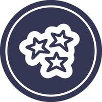 ícone circular de formas de estrela vetor