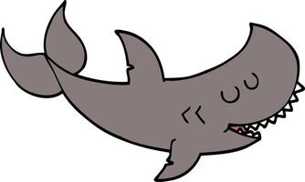 vetor de desenho animado de tubarão