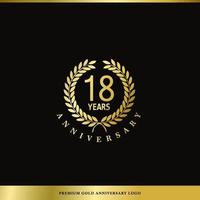 aniversário de logotipo de luxo 18 anos usado para hotel, spa, restaurante, vip, moda e identidade de marca premium.