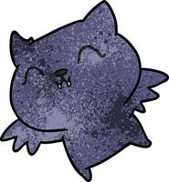 desenho texturizado de morcego kawaii fofo vetor