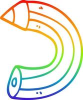 desenho de linha de gradiente de arco-íris lápis de cor de desenho animado vetor