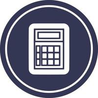 ícone circular de calculadora matemática vetor