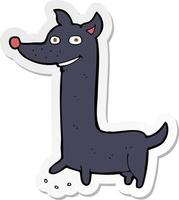 adesivo de um cachorro engraçado dos desenhos animados vetor
