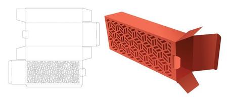 caixa de papelão com modelo de corte de janela padrão japonês e maquete 3d vetor