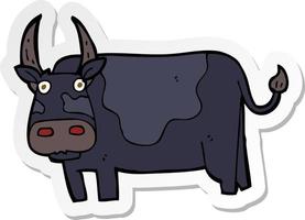 adesivo de um touro de desenho animado vetor