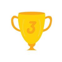 o vetor de troféu do vencedor é um símbolo de vitória em um evento esportivo. numero tres