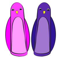 pinguins, ícone, estilo de desenho infantil. vetor