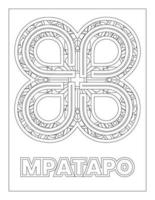 desenho de símbolos adinkra africanos para colorir mpatapo vetor