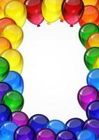 balões coloridos vetoriais festivos em um fundo branco para celebração, feriado, cartão de festa de aniversário com espaço para você texto. disposição a4. vetor