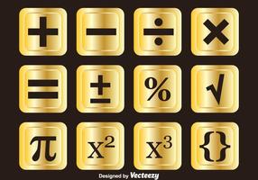 Conjuntos de vetores de símbolos matemáticos dourados