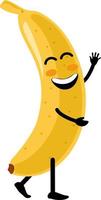engraçado feliz fofo dançando banana sorridente vetor