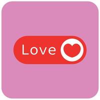 amor da série vetorial, painel de botão vetorial que declara amor. ótimo para o epítome do afeto por alguém. vetor