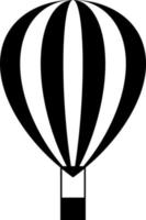silhueta preto e branca de um balão de ar quente vetor