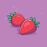 ilustração de frutas morango ilustração vetorial premium em estilo cartoon vetor