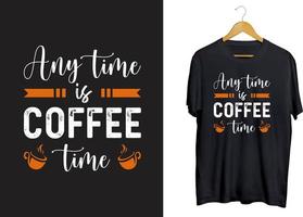 design de camiseta de tipografia de hora do café, artesanato de citações de café, vetor svg de café