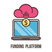 ícone de vetor de plataforma de financiamento