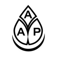 design de logotipo de carta aap em fundo preto. conceito de logotipo de carta de círculo criativo aap. design de letra aap. vetor