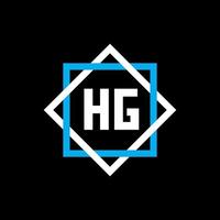 hg conceito de logotipo de carta de círculo criativo. design de letra hg. vetor