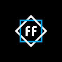 ff carta logotipo design em fundo preto. ff conceito de logotipo de carta de círculo criativo. ff design de letra. vetor
