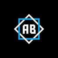 design de logotipo de letra ab em fundo preto. conceito de logotipo de carta de círculo criativo ab. design de letra ab. vetor