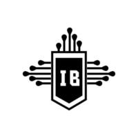conceito de logotipo de carta de círculo criativo ib. design de letra ib. vetor