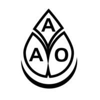 design de logotipo de carta aao em fundo preto. conceito de logotipo de carta de círculo criativo aao. desenho de letras aao. vetor