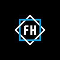 design de logotipo de letra fh em fundo preto. conceito de logotipo de carta de círculo criativo fh. design de letra fh. vetor