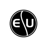 conceito de logotipo de carta de círculo criativo da ue. design de letras da ue. vetor