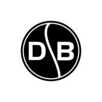 conceito de logotipo de carta de círculo criativo db. desenho de letra db. vetor