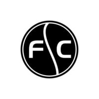 conceito de logotipo de carta de círculo criativo fc. design de letra fc. vetor