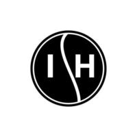 ih conceito de logotipo de carta de círculo criativo. ih design de letras. vetor