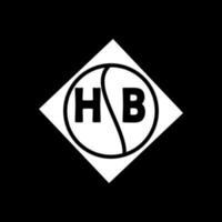 conceito de logotipo de carta de círculo criativo hb. design de letra hb. vetor