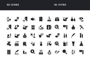 conjunto de ícones simples de in vitro vetor