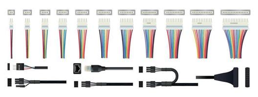 coleção de conectores e cabos vetor