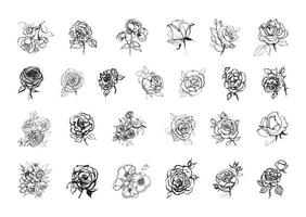 rosas em estilo de tinta de arte vetor