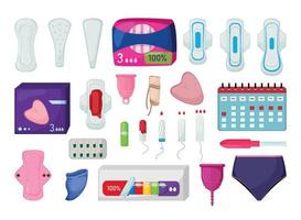 produtos de higiene para menstruação vetor