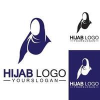 modelo de vetor de design de logotipo hijab