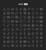 conjunto de ícones lineares do japão vetor
