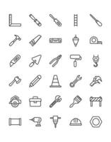conjunto de ícones de ferramentas de reparo 30 isolado no fundo branco vetor