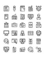 conjunto de ícones de jornalismo 30 isolado no fundo branco vetor