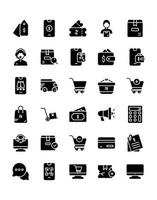 conjunto de ícones de comércio eletrônico 30 isolado no fundo branco vetor