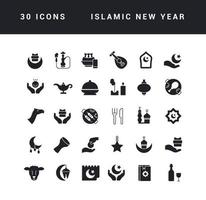 vetor ícones simples do ano novo islâmico