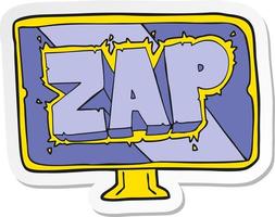 adesivo de uma tela de desenho animado zap vetor