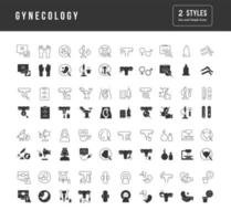 conjunto de ícones simples de ginecologia vetor