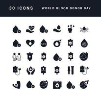 vetor ícones simples do dia mundial do doador de sangue