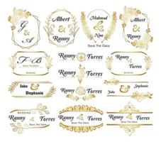 design de moldura vintage, luxo e elegante ornamento abstrato de ouro e motivo botânico, decorativo para design, ilustração vetorial vetor