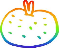 desenho de linha de gradiente de arco-íris laranja orgânica de desenho animado vetor